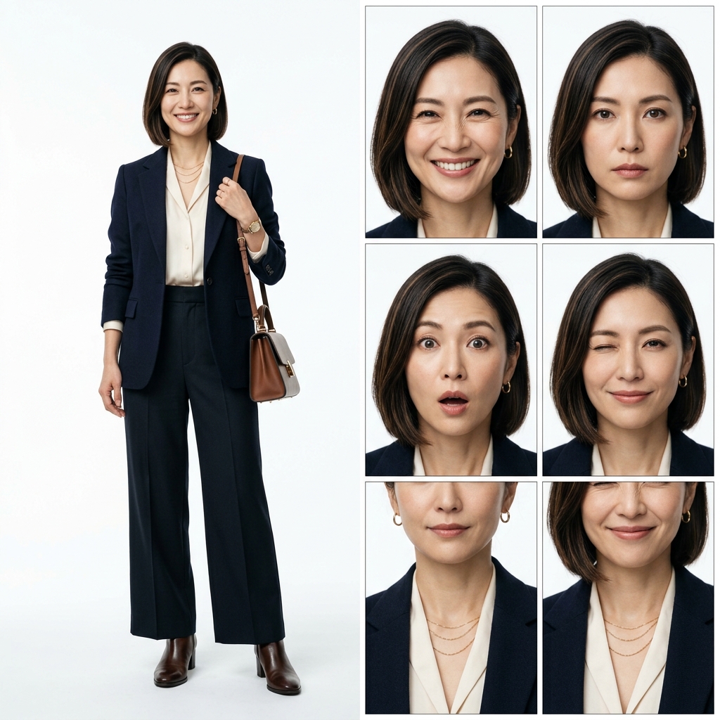 Reina Photorealistic Character Sheet
